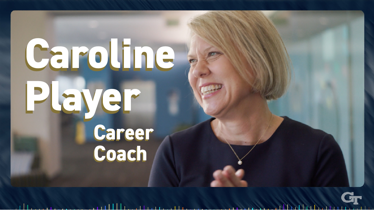 Caroline Player of the Jones MBA Career Center helps an MBA student