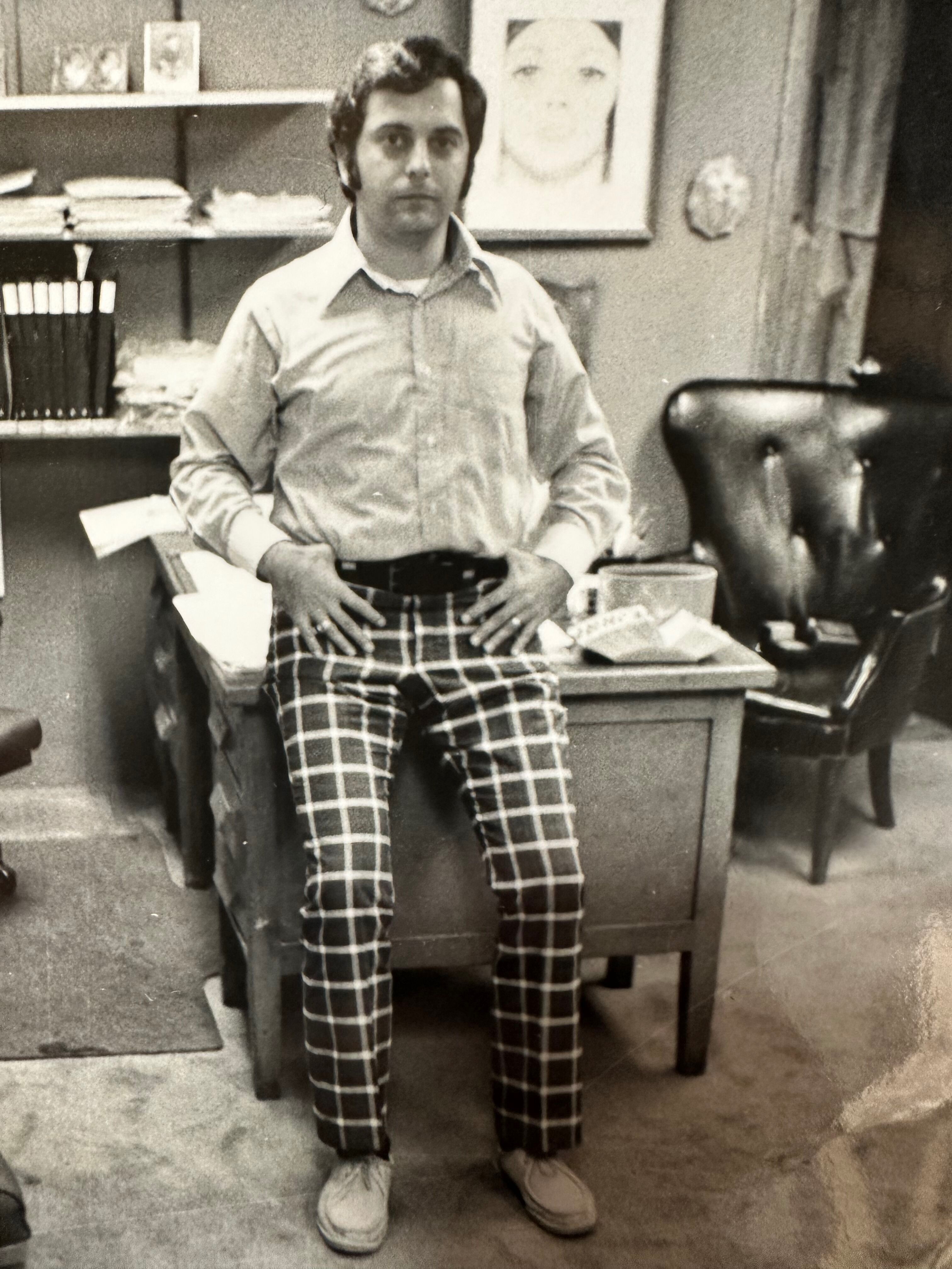 Allan at Bressler Uniforms, 1975