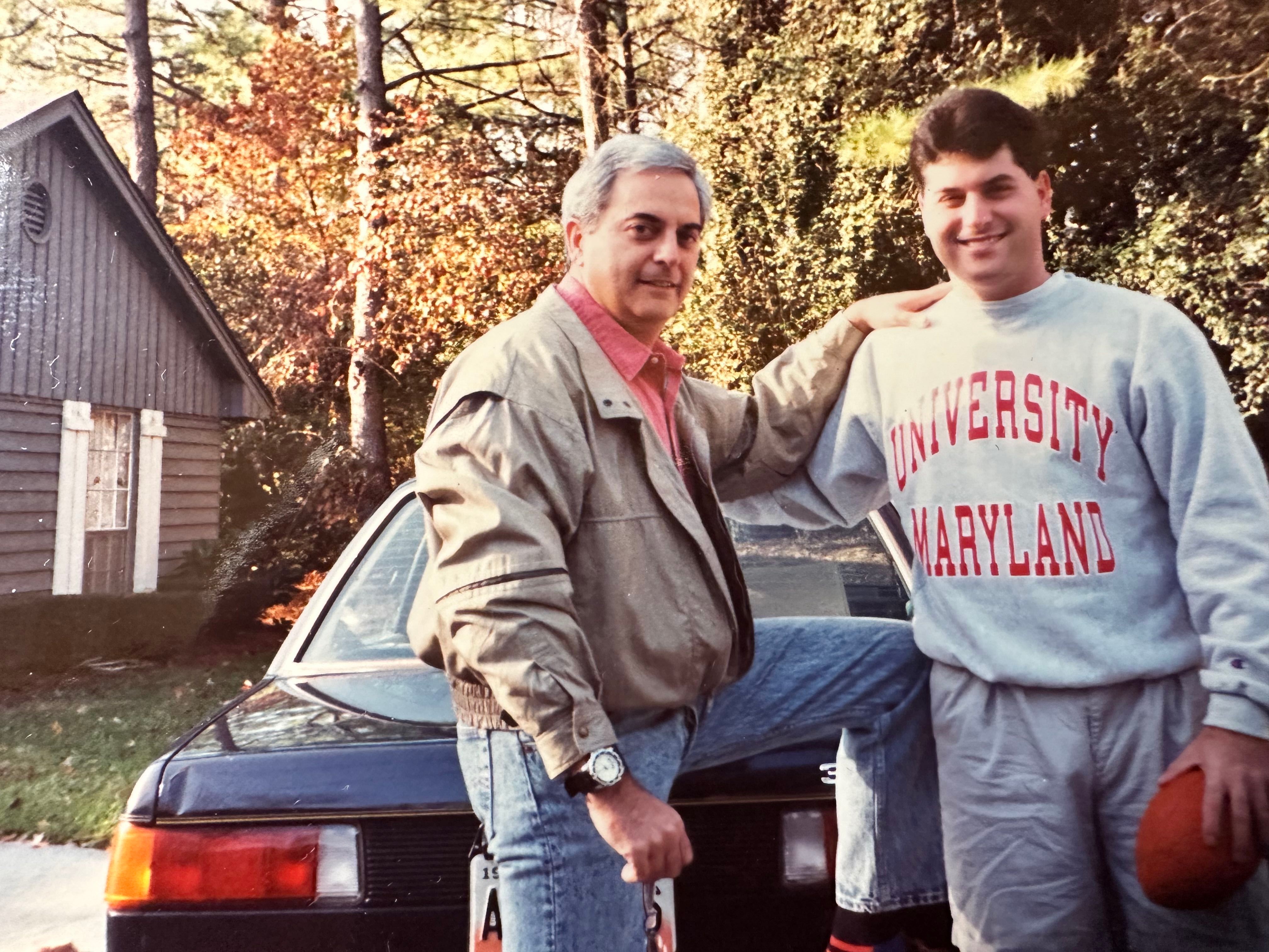 Allan with son, Steven, 1992