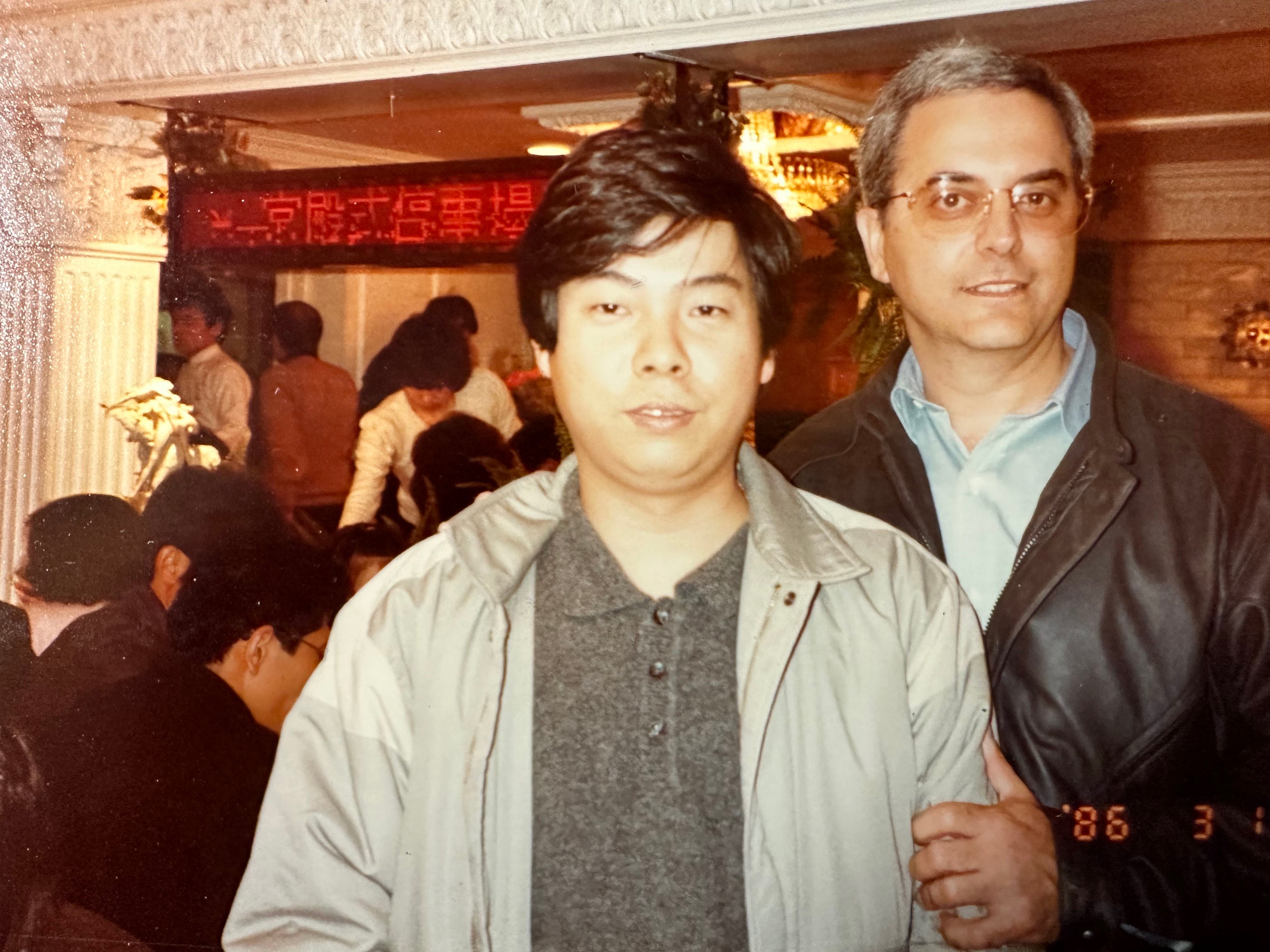 Allan with one of the sourcing agents, 1986