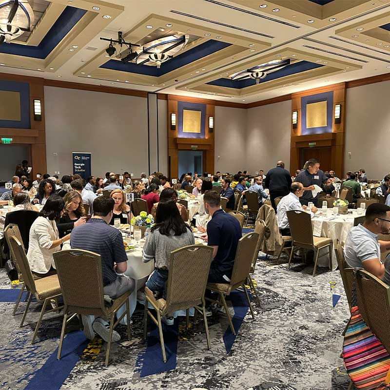MBA alumni eating lunch at the Georgia Tech Hotel and Conference Center.