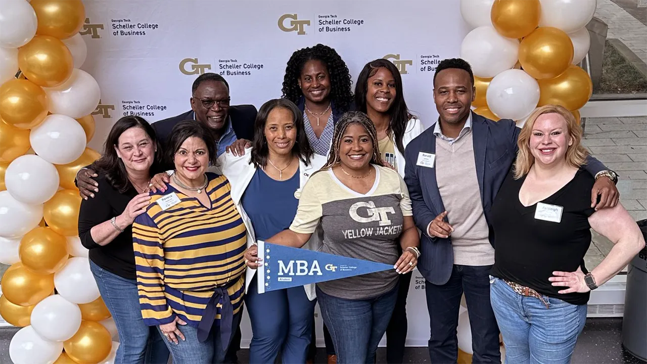 MBA alumni at alumni reunion.