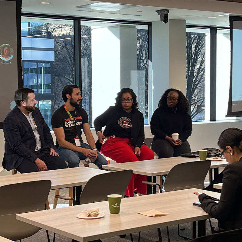 A panel of Honeywell employees with a Georgia Tech connection speak to Scheller MBAs 