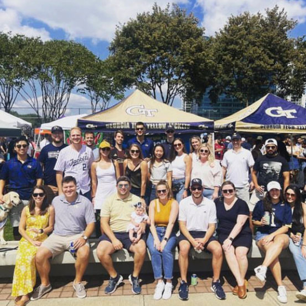 MBA Students at a tailgate