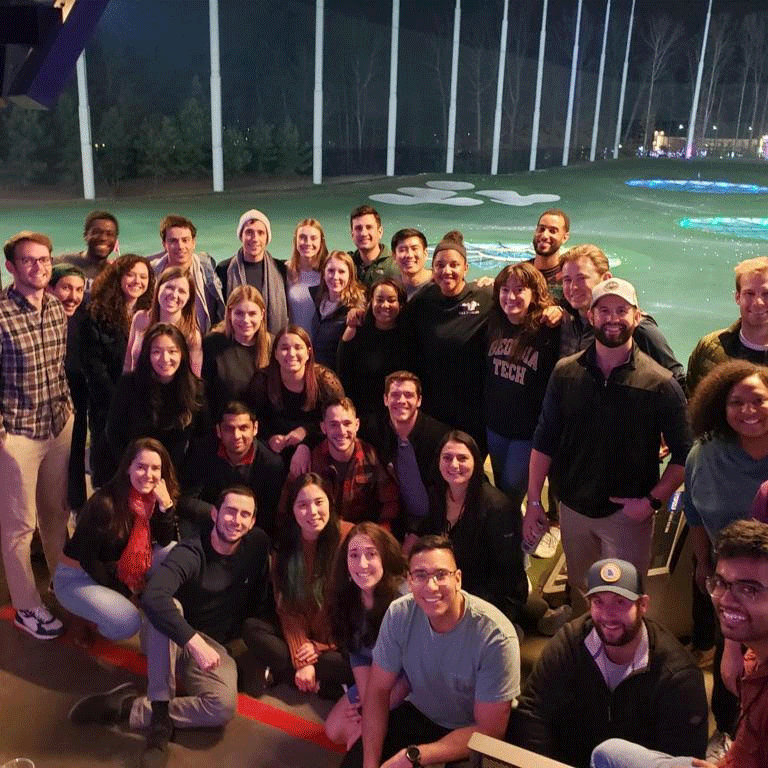 Full-time MBA students at Atlanta Topgolf