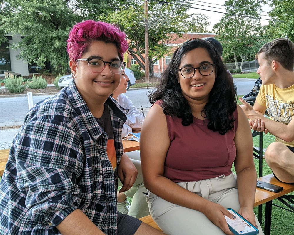 Anjana Anandkumar (photo right), Evening MBA '26, at a Georgia Tech Lavender Alumni event