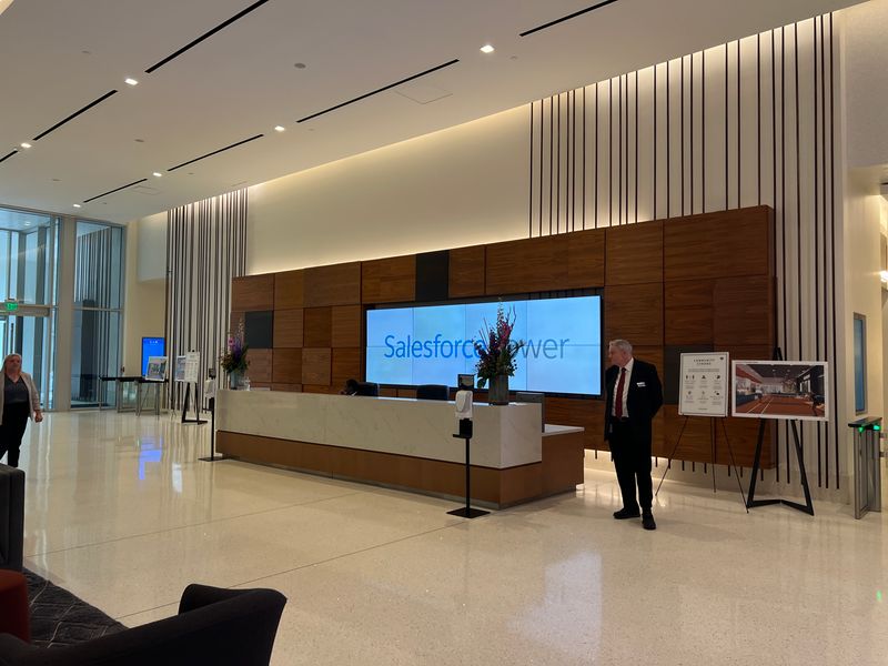 The lobby of Salesforce Tower in Atlanta