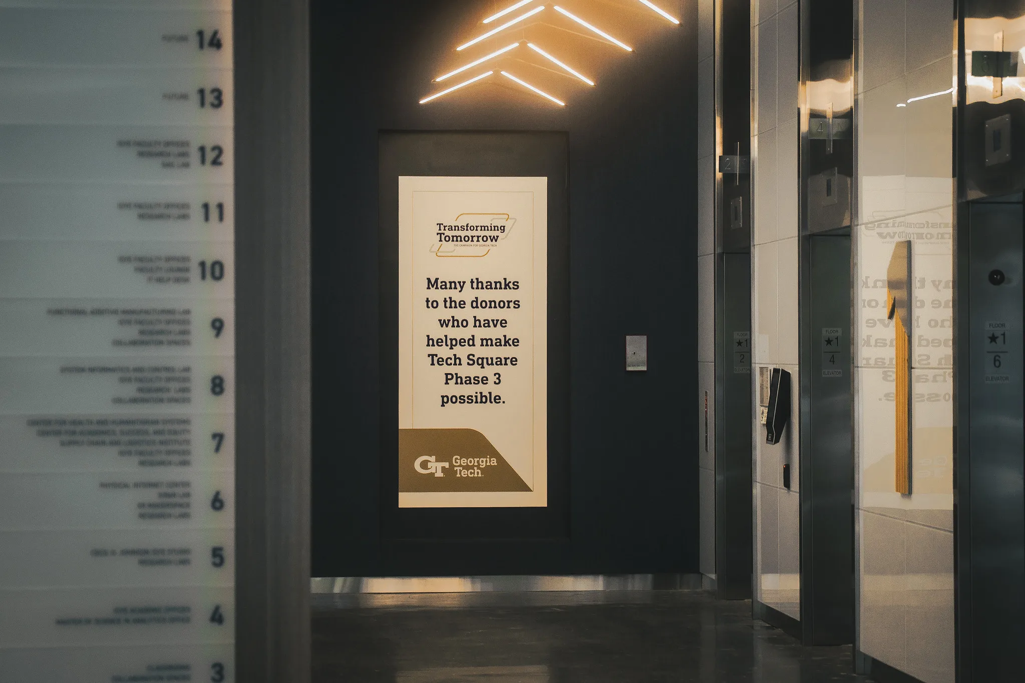 Lobby Sign Thanking Donors