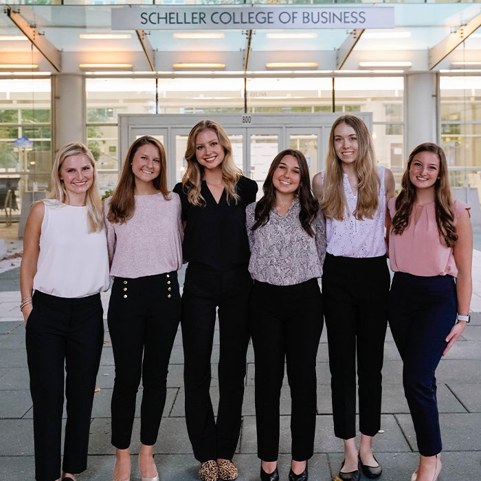 undergraduate women students posing for picture