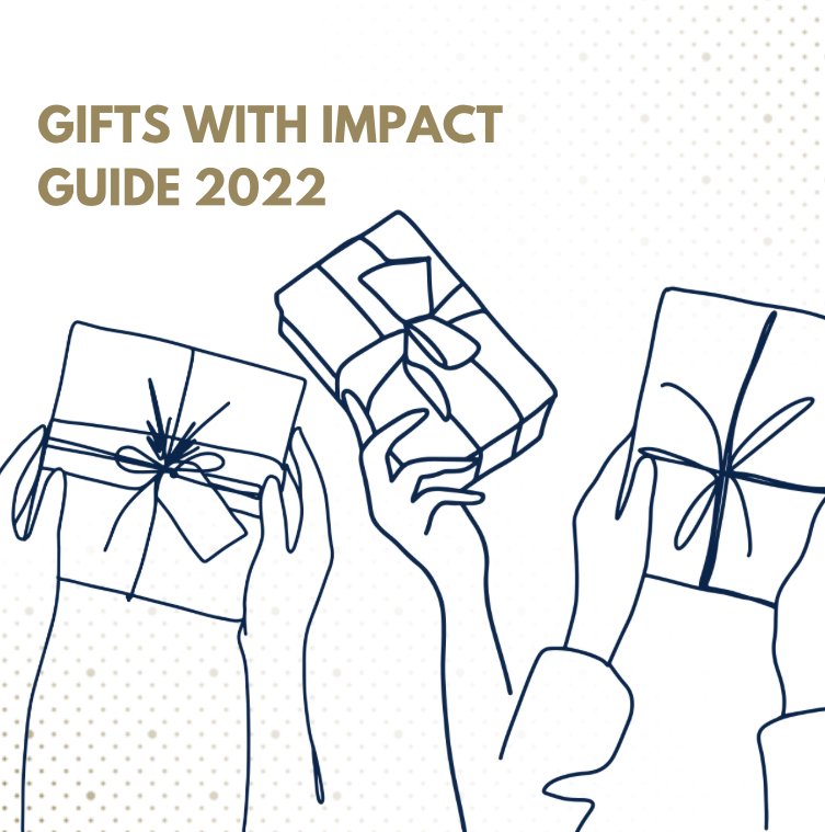 Illustration with hands holding up gifts