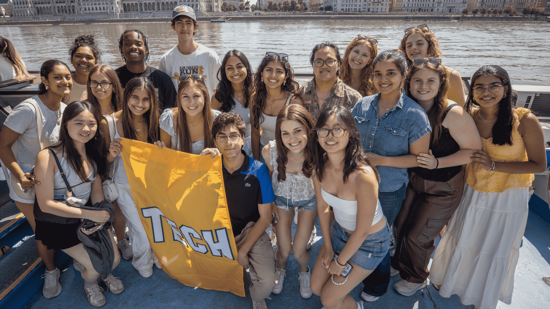 A group of students on a study abroad trip.