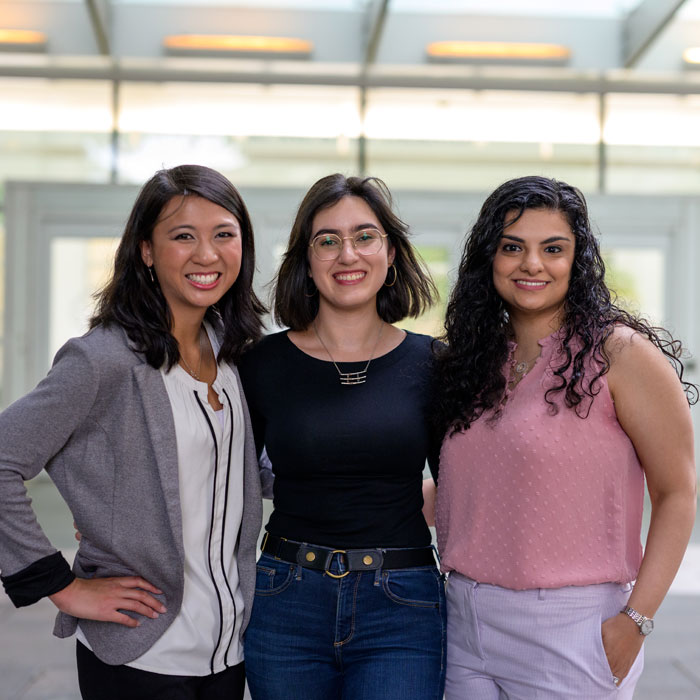 A group of three women Scheller MBA students