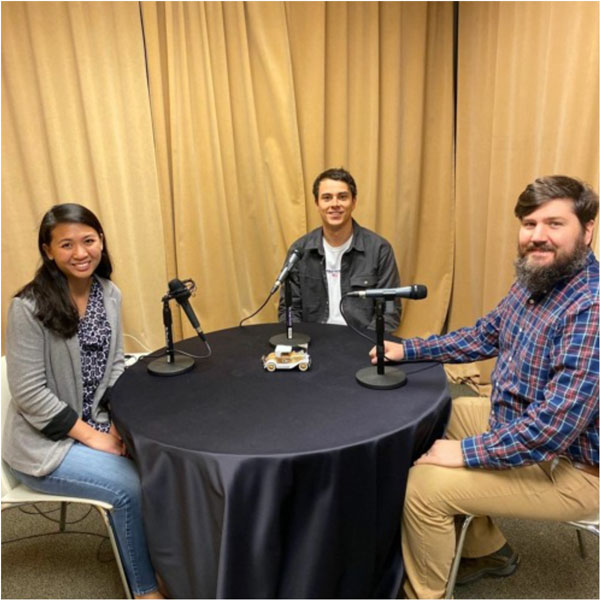 Intersection Podcast host Leo Haigh talks with Evening MBA students Skye Blevins and Drew Harvill