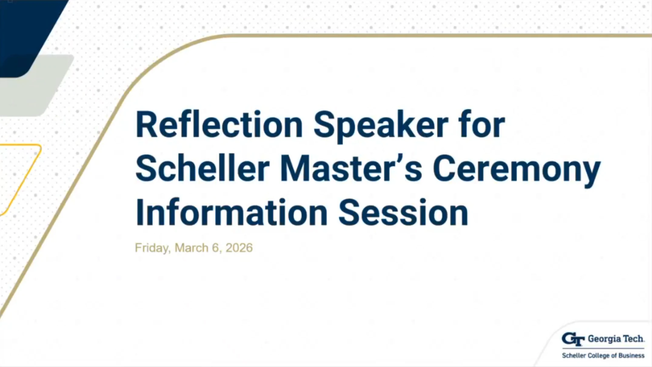 Student Reflection Speaker Information Session