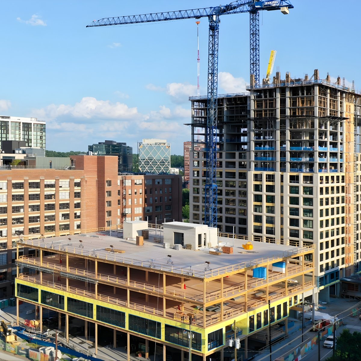 Mass timber building being built at 619 Ponce