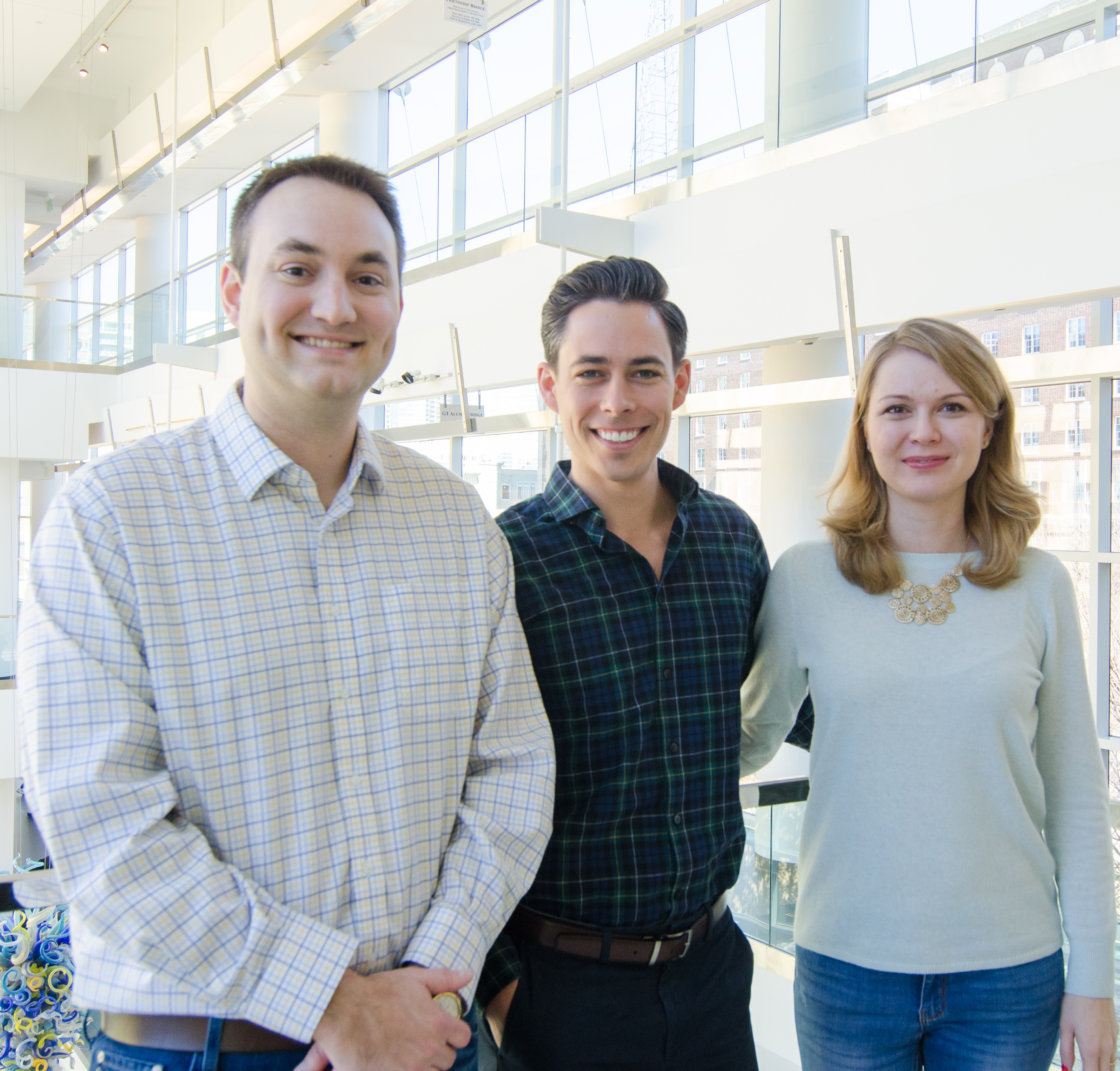 Full-time MBA students Mark Jacobson, Cameron Richard-Smith, and Anya Babinets