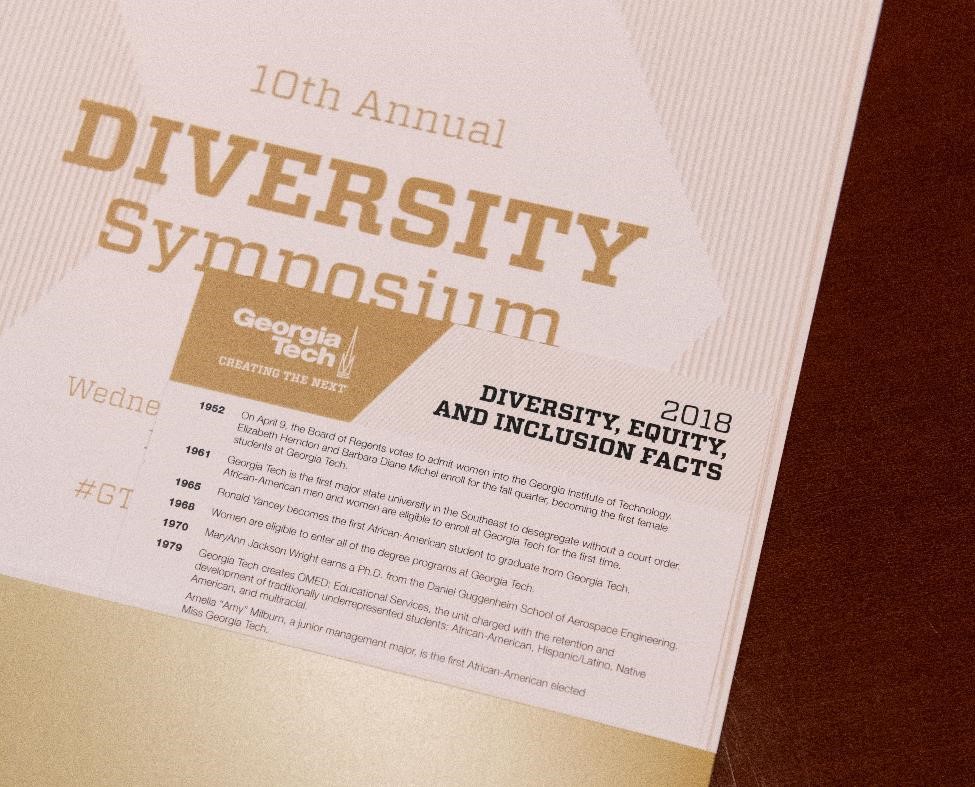 The Diversity Symposium program highlighted history and facts of diversity achievements throughout Georgia Tech's history.