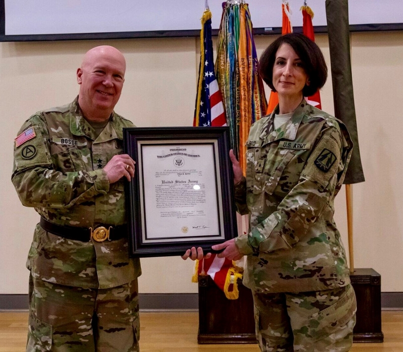 Scheller College of Business alumnus, Tina Boyd (right), was promoted to the rank of Brigadier General in the U.S. Army Reserve.