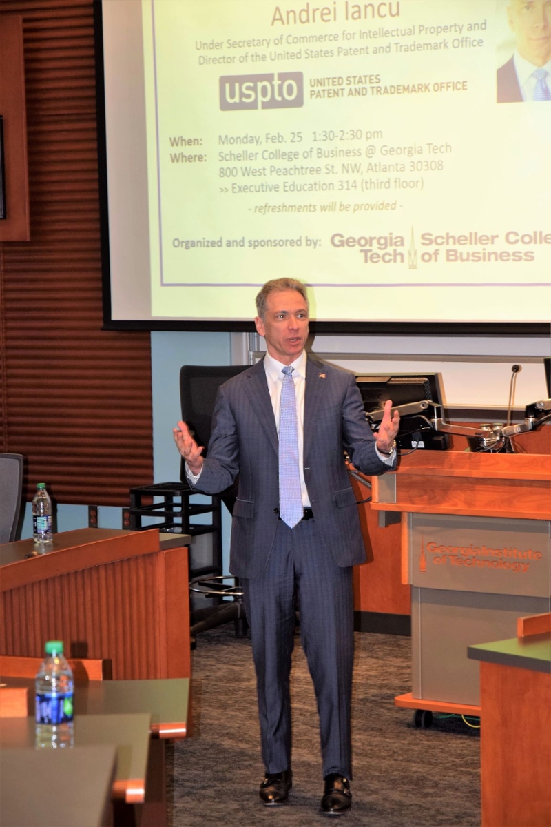 Andrei Iancu led a discussion at Scheller College of Business on innovation and invention.