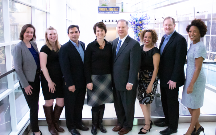 Jennifer Lux (from left), Kjersti Lukens, Michael Oxman, Beril Toktay, Bob Lax, Arianna Robinson, David Eady, Brandi Thompson