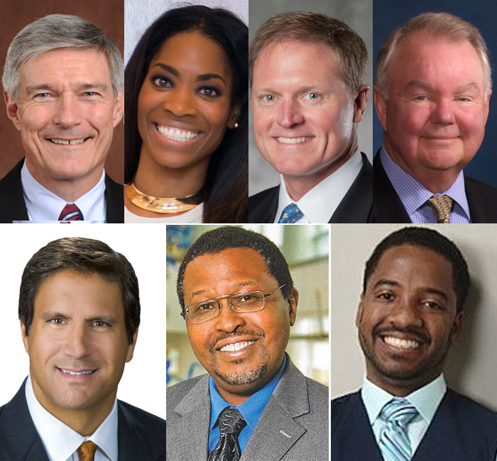 Top row l-r: Tom Avery, Tami Hudson, Dennis James, Mac Jordan Bottom row l-r: Anthony (Tony) Kepano, Anthony (Tony) Kimani, René A. Simon