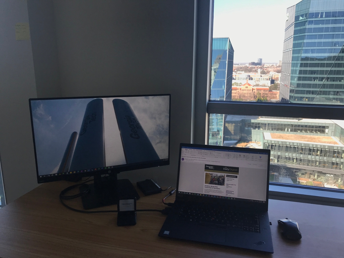 Computer on desk