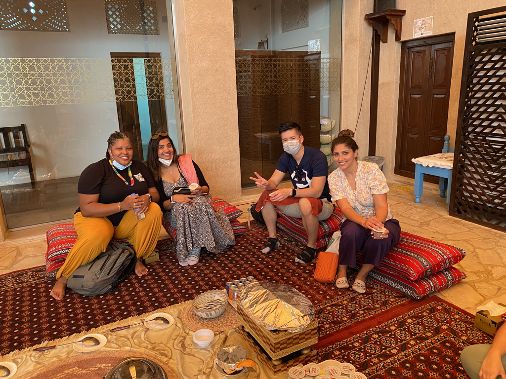 A group of students sitting down