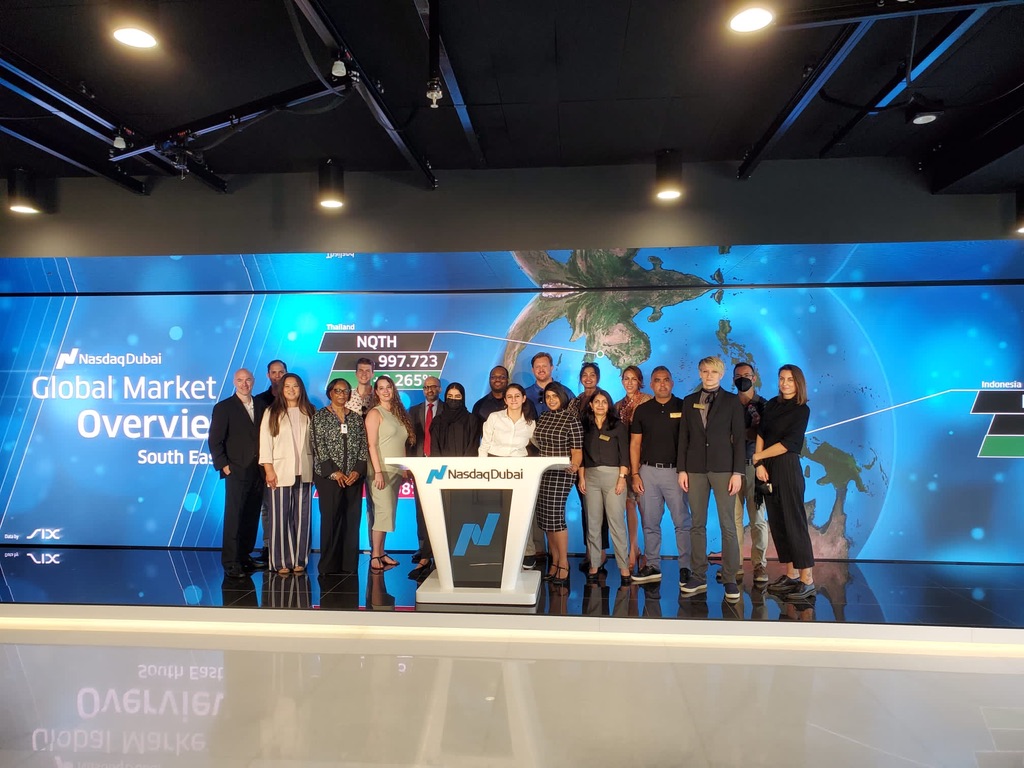 A group of students at Dubai NASDAQ