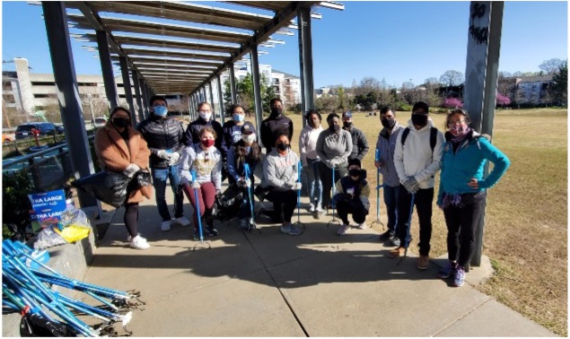 mba students standing by a beltline trail.