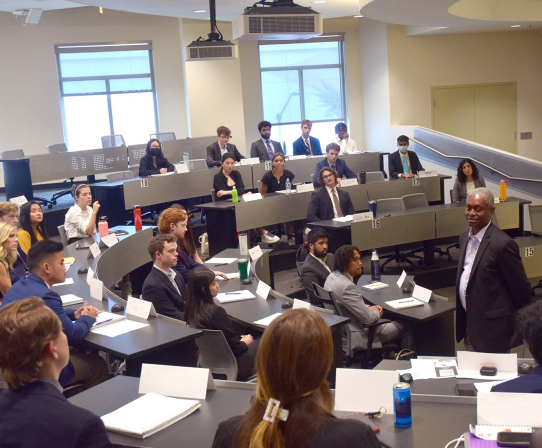 Raphael Bostic speaks to Management of Financial Institutions (MGT 3079) students 