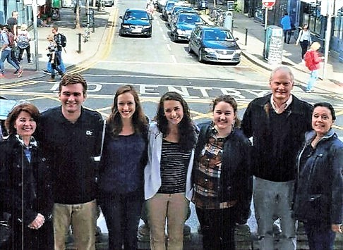 Dick Bergmark with students in Dublin