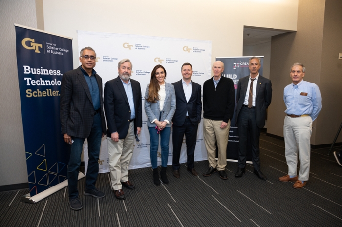 Left to Right: Sid Mookerji; Bill Connell; Lydia Turkié; Alex Oettl; Frank Blake; Peter Thompson and Jonathan Giuliano.
