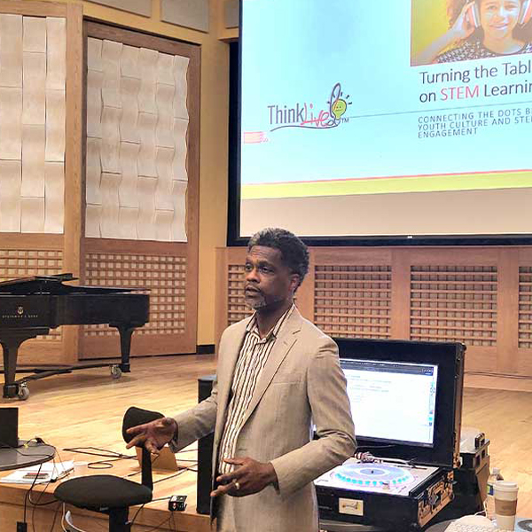 Scheller Evening MBA alum Charles Spencer is the founder and CEO of education technology company ThinkLive!, recipient of a NSF SBIR Phase II grant. Spencer in New Orleans pitching ThinkLive! technology to local teachers for Apple sponsored education initiative Ed Farm Ellis Marsalis Center for Music 2022.  