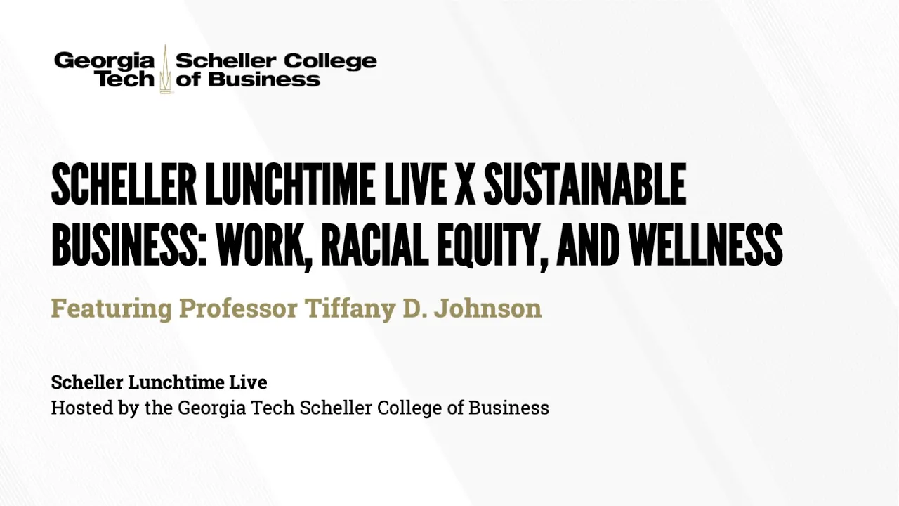 Work, Racial Equity, and Wellness, Featuring Tiffany Johnson, Video