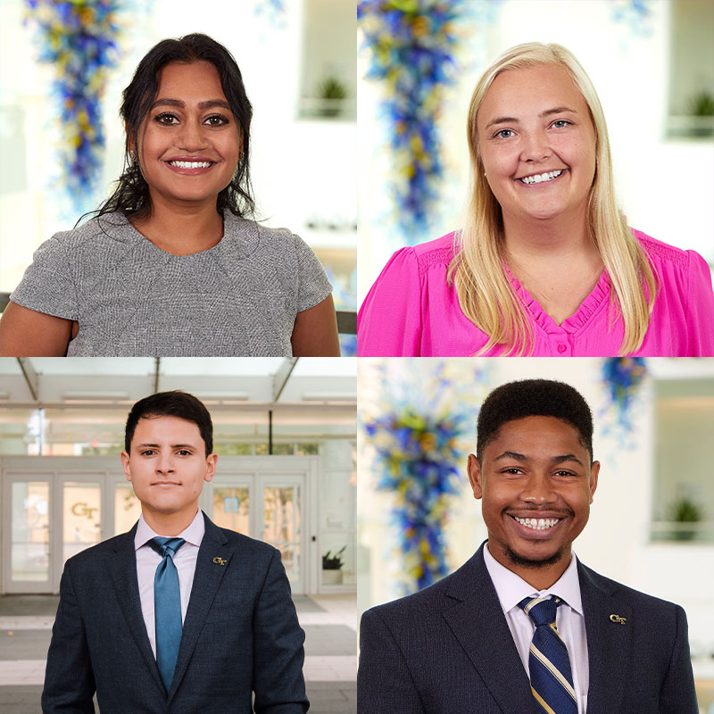 2022 Tomé Scholars (from left to right): Prerana Lunia, Kelly Newman, Christian Redondo, and Jon Spearman