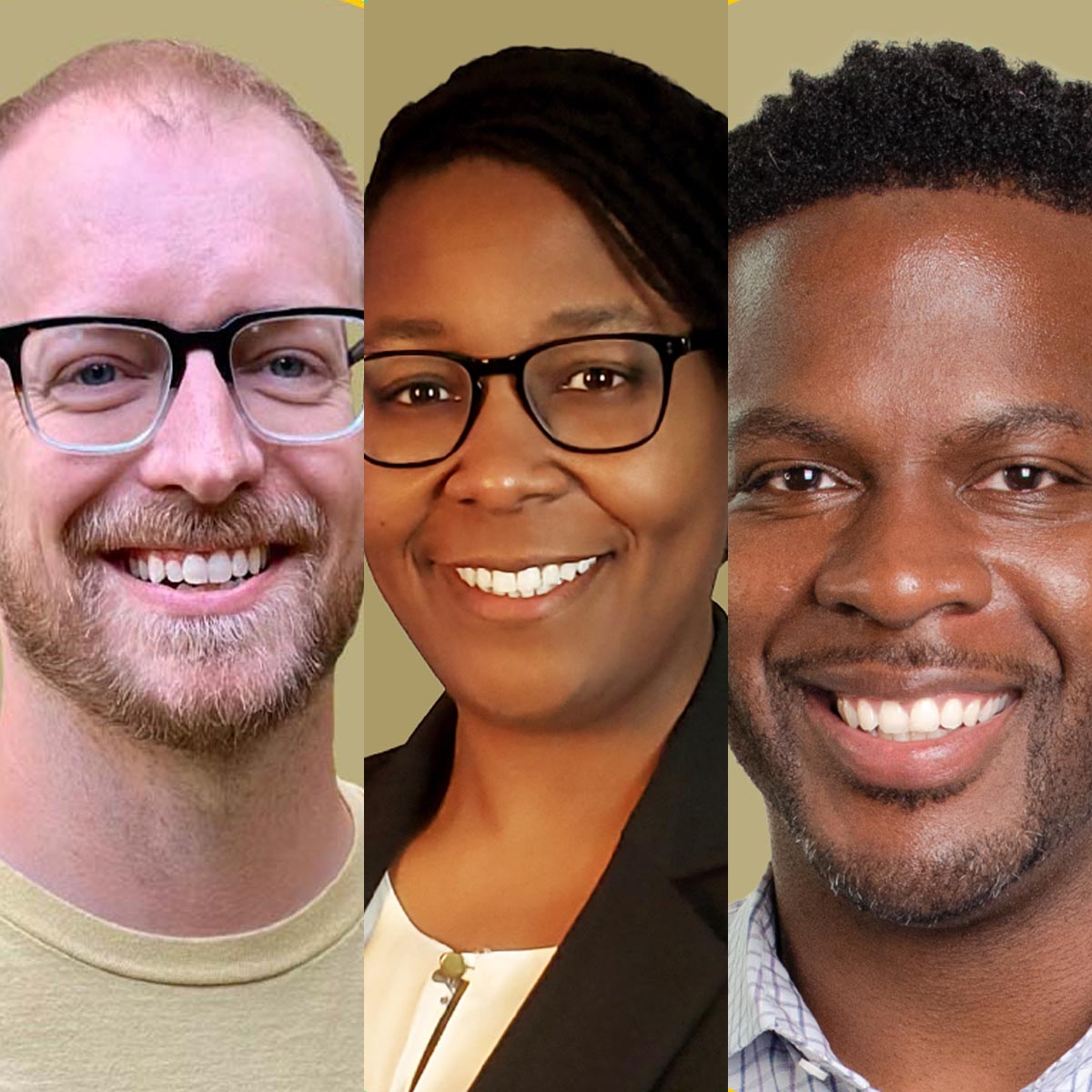 Collage of "40 Under 40" recipients Steve Little, Kathryn Smith, and Donald R. Washington, Jr. 