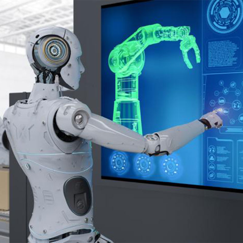 robot touching screen