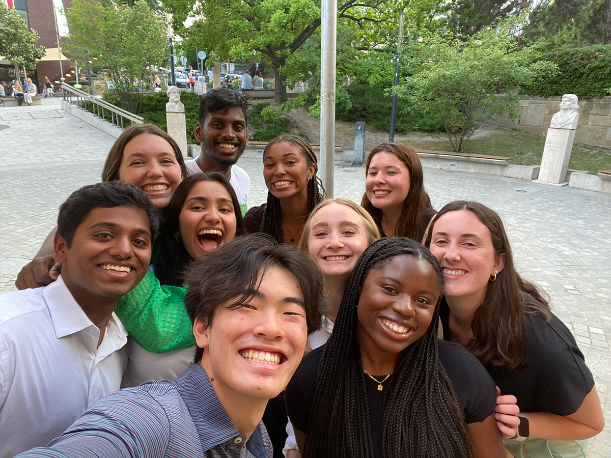  Group of students smiling 