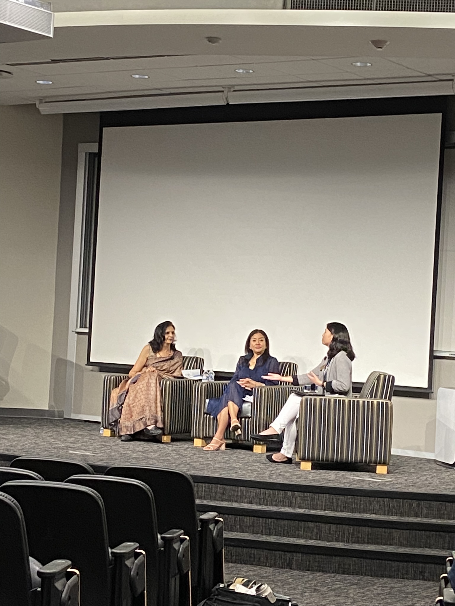 From left to right: Tanuja Singi (Vice President of Global Operations at Newell Brands), Lily Pabian (Executive Director at We Love Buford Highway), Skye Blevins (Senior Product Engineer at Newell Brands and Evening MBA Student ‘23)