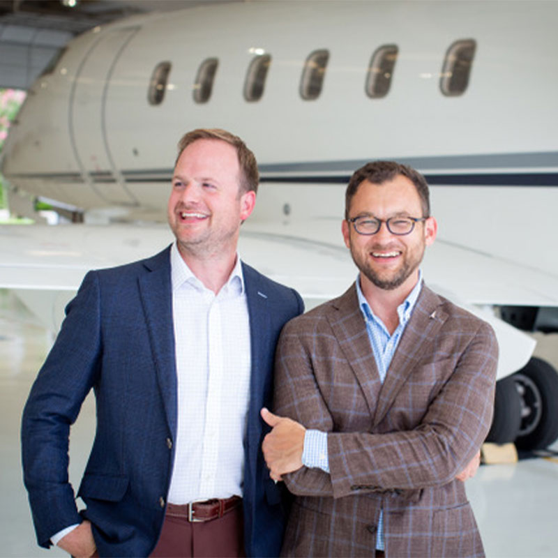 Sean Sanders and Jared Hasty, co-founders of Piedmont Jets