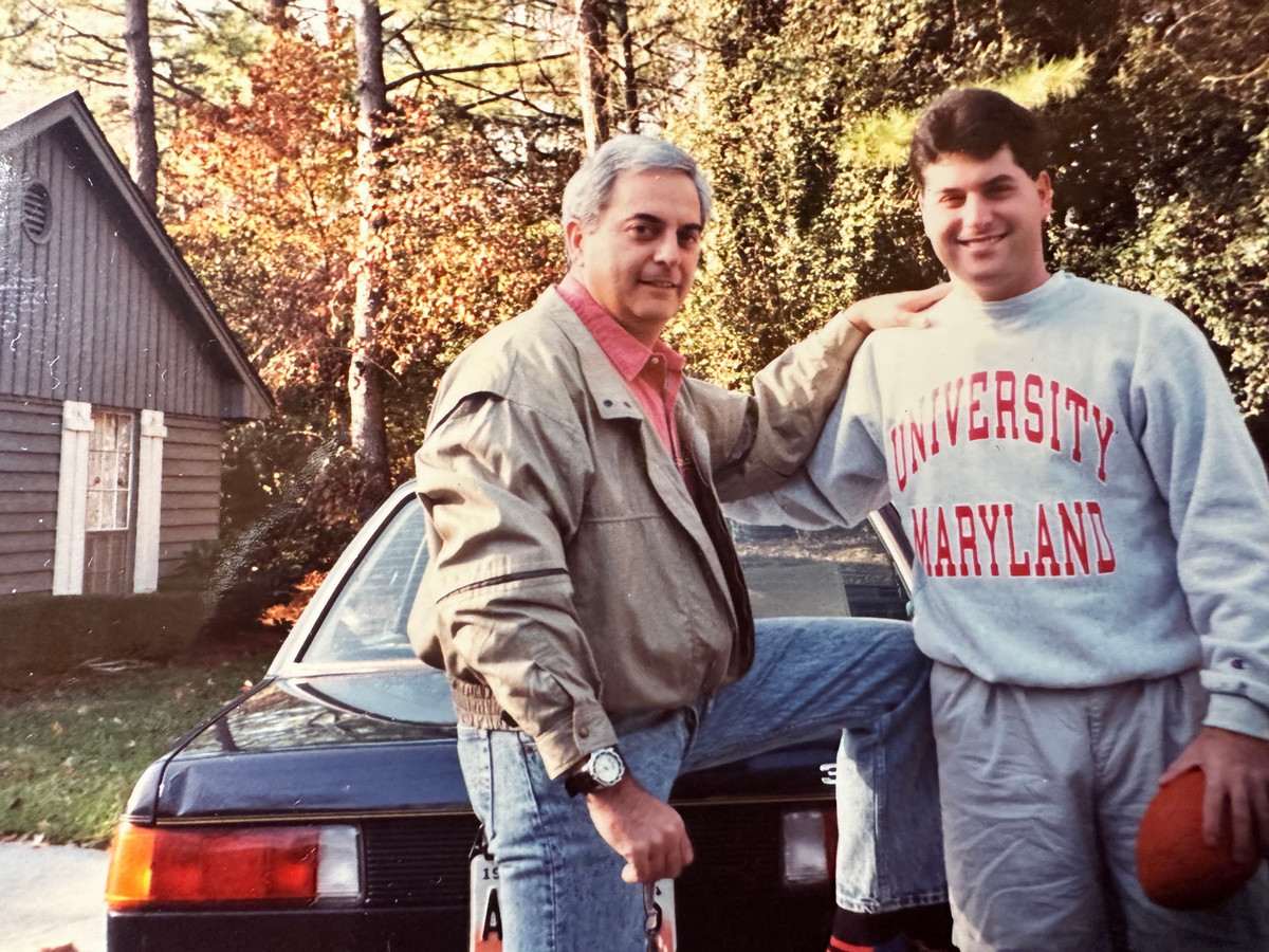 Allan with son, Steven, 1992