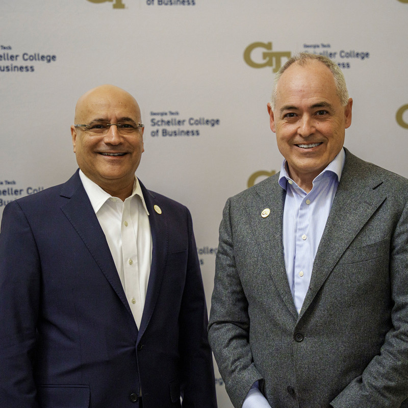 Dean Anuj Mehrotra and President Ángel Cabrera