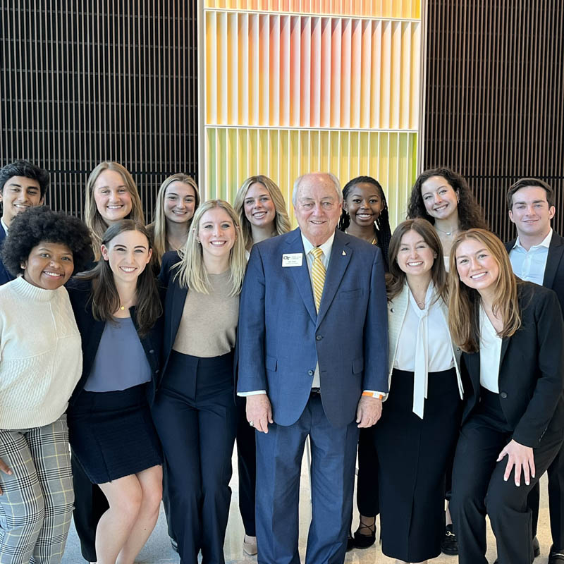 Students with Professor of the Practice Bill Todd