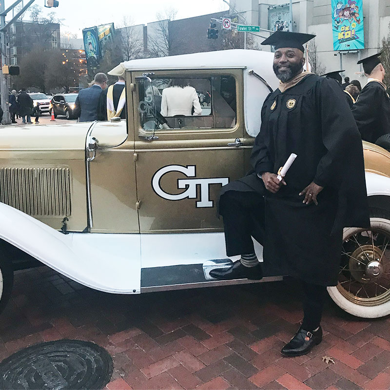 Jay Elliott after graduating from the Executive MBA program in 2017.