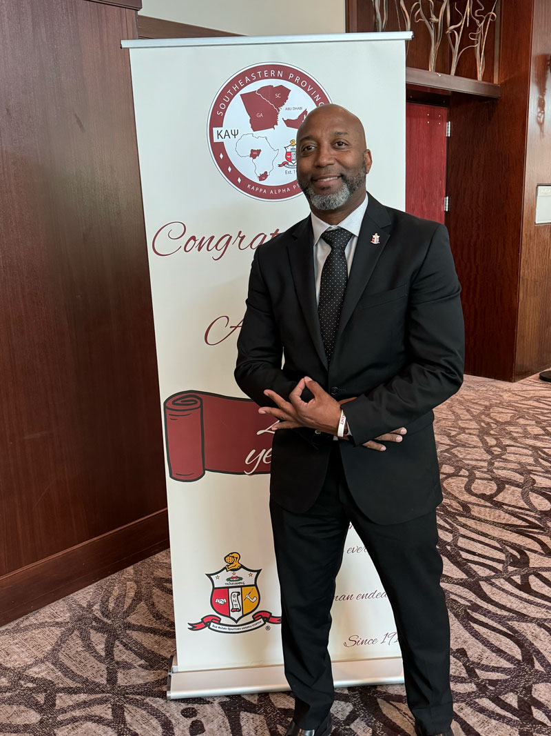 Jay Elliott is a member of the Kappa Alpha Psi Fraternity.