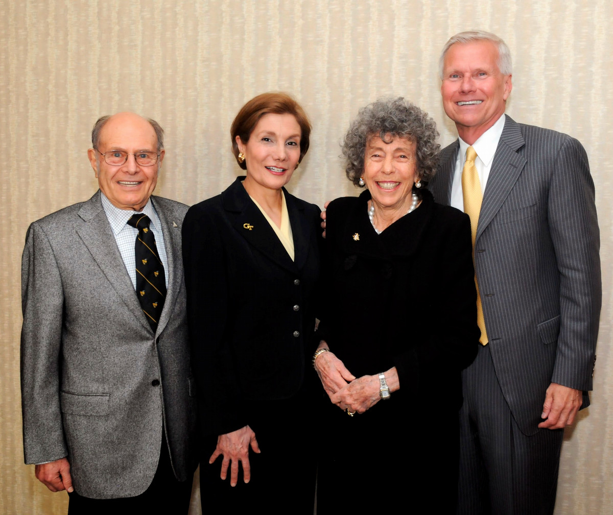 Ernie with former Scheller Dean Maryam Alavi, Roberta, and former Scheller Dean Steve Salbu