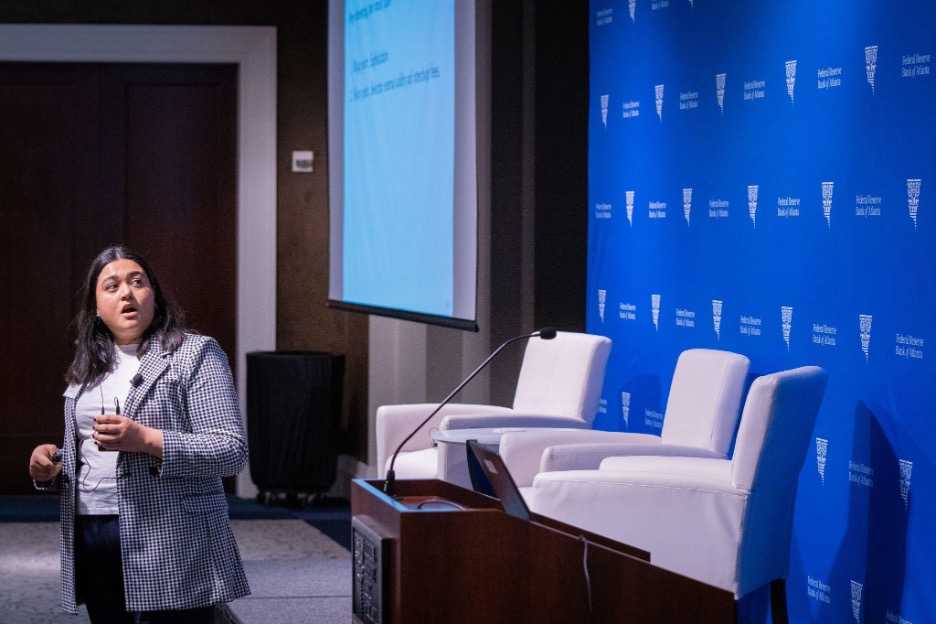 Women presenting at the Federal Reserve Bank of Atlanta