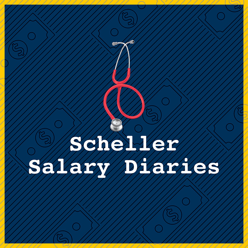 Salary Diaries logo with a doctor's stethoscope