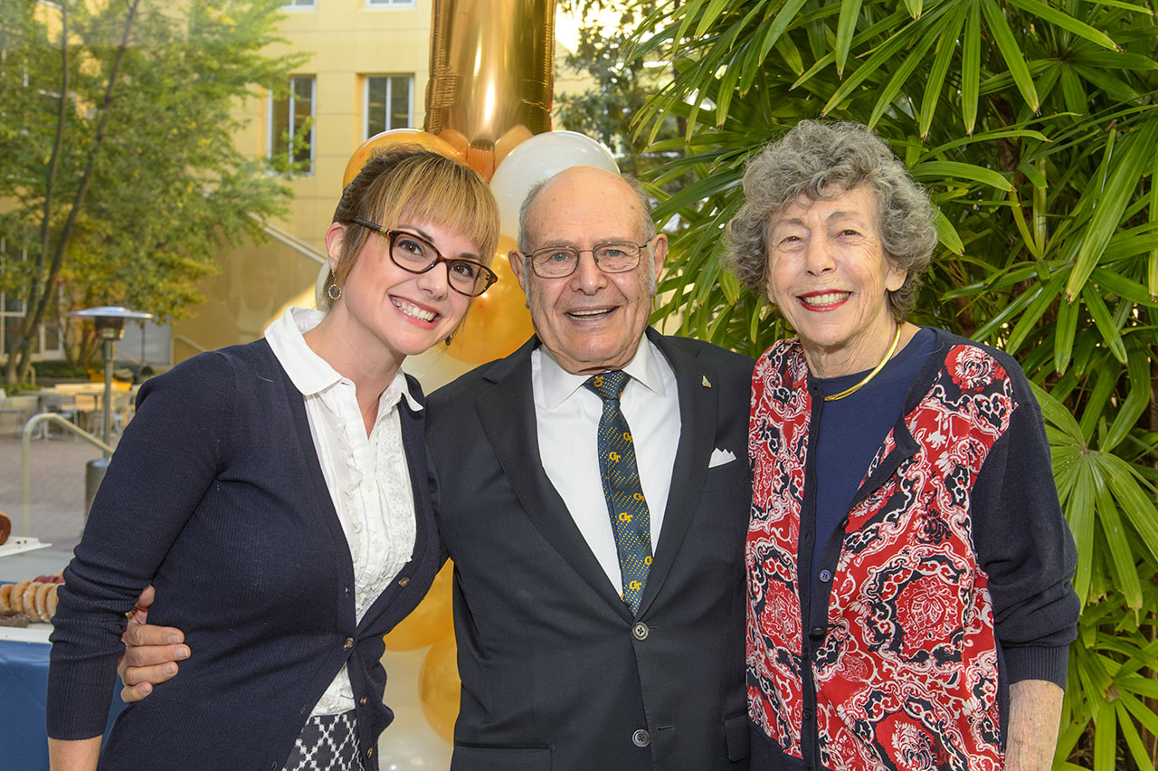 Scheller College of Business student with Ernie and Roberta