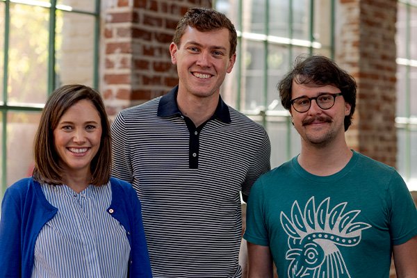 Flock Safety Founders, from left: Paige Todd, Garrett Langley, Matt Feury